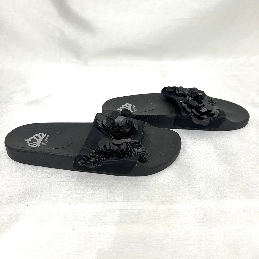 Fergalicious  embellished floral slides sandals see pics for size